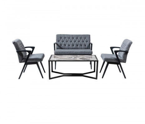 Sofa set Loft nábytek kancelář čekárna sestava sezení stůl židle 4dílná.
