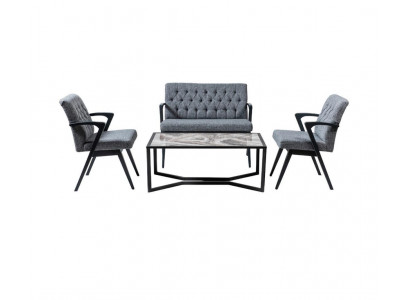 Sofa set Loft nábytek kancelář čekárna sestava sezení stůl židle 4dílná.