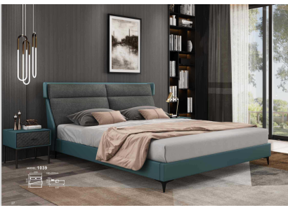 Klassisches Luxus Betten Polster Leder Textil Hochwertiges Schlafzimmer Bett Neu