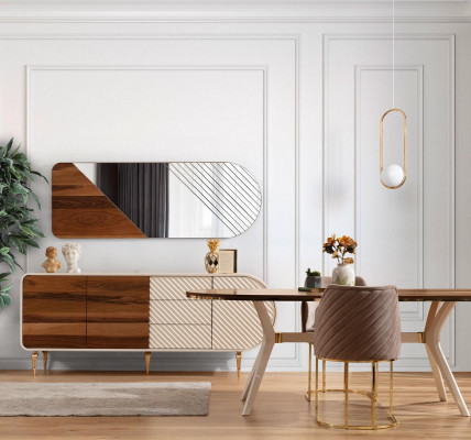 Krb Sideboard Ohni Imitace Skříň Regál Lowboard rtv TV Dřevo Nový