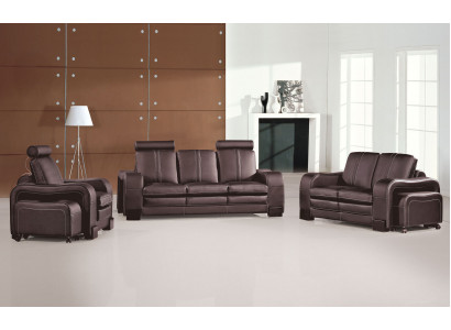 Sofa seta 3+2+1 Set Polštář kůže pohovka obývací pokoj - sady sedadel