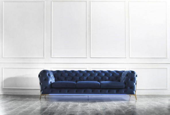 Chesterfield sametová pohovka sofa polstrování sedací souprava sety XXL Big Couch.