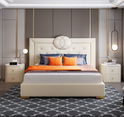 Luxus ložnice postel dvojitý design čalouněné postele nábytek spát hotel