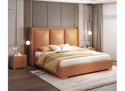 Postel Oranžová Ložnice Design Nábytek Moderní Luxusní Postele Rámování Postele