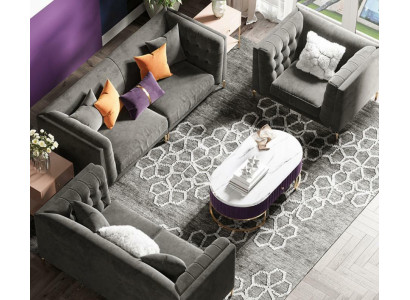 Látka Relaxační linka Design Pohovky Lounge Pohovky Sametová Pohovka 3místná