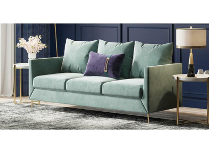 3v sedací souprava ze sametu s funkčním designem sedáku a posezením ve stylu lounge sofa.