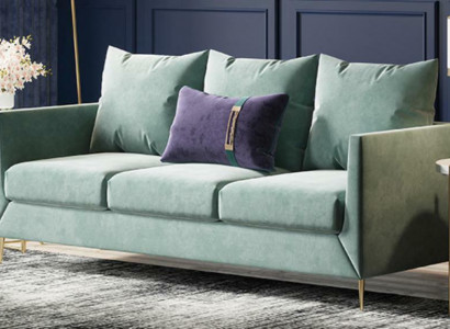 3v sedací souprava ze sametu s funkčním designem sedáku a posezením ve stylu lounge sofa.