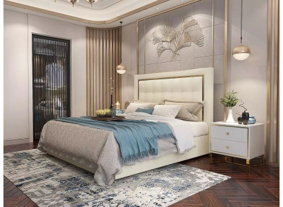Postel Polstrování Design Luxus Dvojitá Hotelová Lůžka Manželská 180x200cm Ložnice Kov
