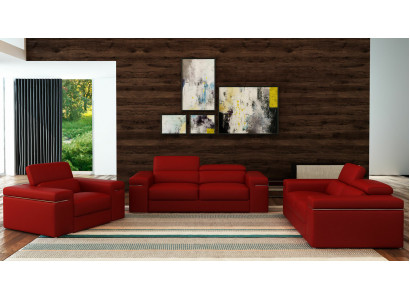 Sofa seta sedací souprava Kožená pohovka obývací pokoj Sedací souprava 3+2+1 Set Soupravy