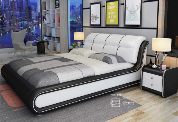 Dvoulůžková postel Royal Bed pokoj s luxusním italským stylem nábytku o rozměru 180x200 cm.