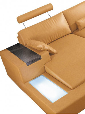 Velká XXL kůže pohovka sofa gauč potah rohová sedečka garnitura U tvar obývací krajina