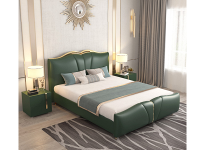 Designer Bett Schlafzimmer Betten Textil Leder Hotel Luxus Polster