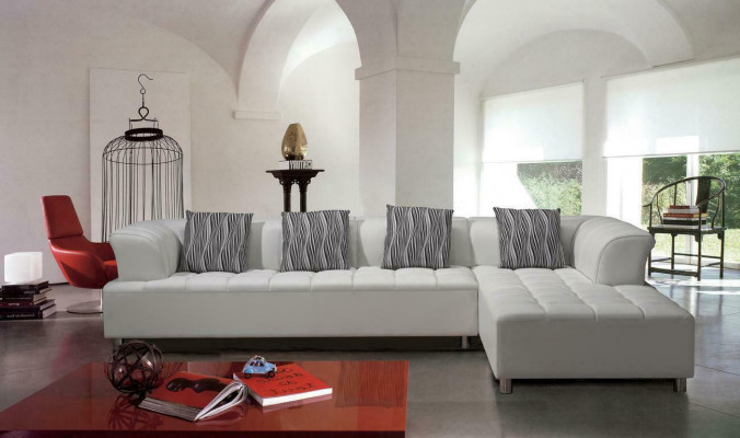 Design potahovaná pohovka obývací stěna rohová sedací souprava gauč L tvar