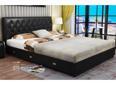 Chesterfield designová postel ložnice textilie kůže polstrování italská.
