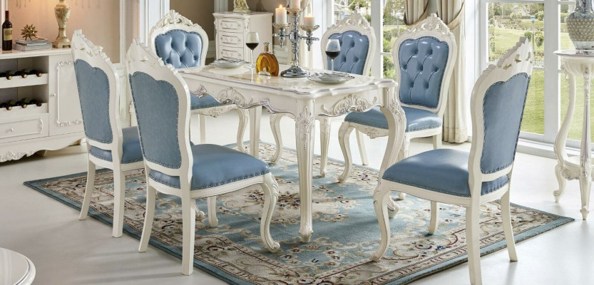 Luxusní sada židlí - Designer nábytek do jídelny Chesterfield klasické křeslo