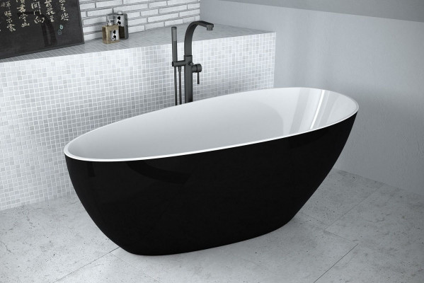 Moderní vana Exclusive Samostatná designová vana Černá volně stojící