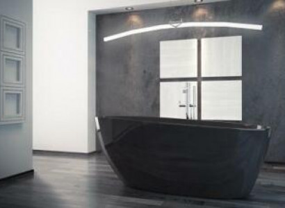 Černá luxusní designová stojací vana lázně vana vanička.