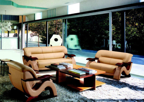 Sofa set z kůže 3+2 (bez křesla) sedací souprava 2033