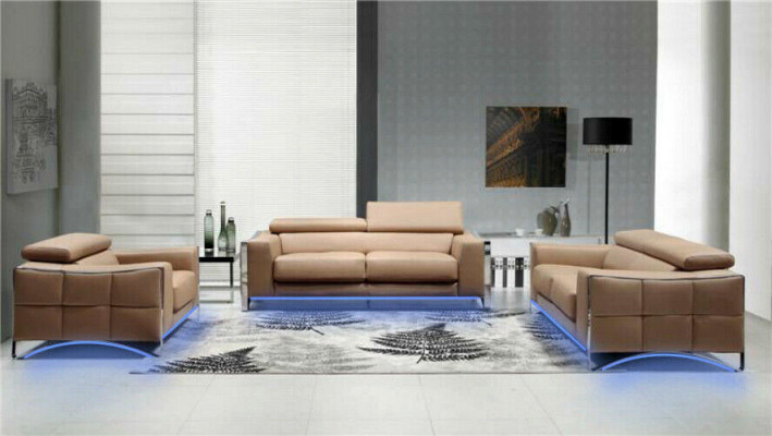 Sofa set z kůže 3+2 (bez křesla) Pohovka Sedák Polstrování Souprava 1504