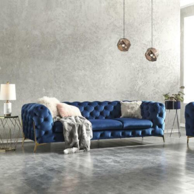 Chesterfield Nobles Designerová pohovka čalouněná látkou Sametová pohovka Luxusní pohovky