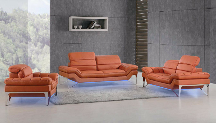 Sofa Set z kůže 3+2 (bez křesla) Pohovka Sedák Polstrování Set 994