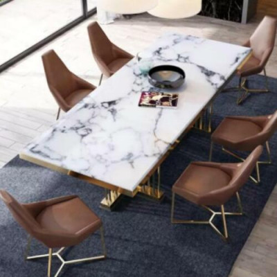 Nábytek Stůl Stoly Jídelna Design Kuchyň Luxus Moderní Mramorový Jídelní Stůl 90x160