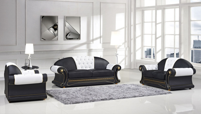 Klasická designérská třísedací pohovka Chesterfield z kůže, bez 2+1 nová