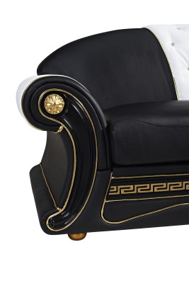 Klasická designérská třísedací pohovka Chesterfield z kůže, bez 2+1 nová