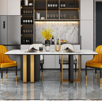 Jídelní stoly Mramor Jídelní stůl Moderní Nábytek Stoly Design Stůl Jídelna Kov Nový