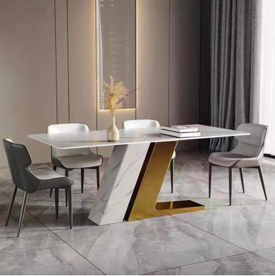 Stoly Design Stůl Luxus Mramor Imitace Nábytek Jídelní Kuchyňské stoly Moderní Zlato