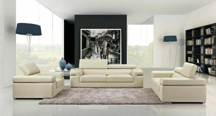 Sofa Pohovka Polštář 3 Místná Kožená Pohovky Sedací Soupravy Design