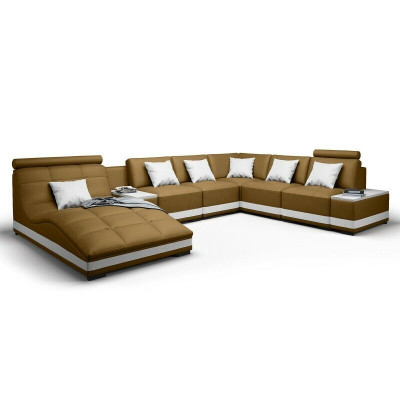 Designersofa Rozkládací sedací souprava Kruhová sedací souprava Kožená pohovka Pohovka U-shape NiddaA