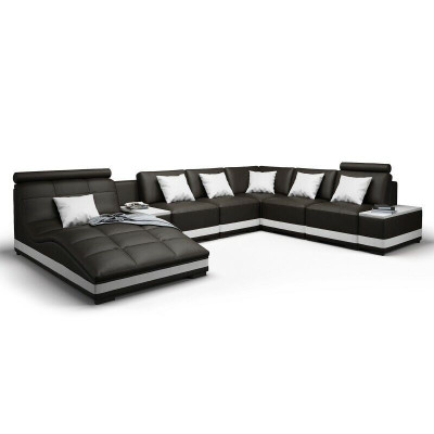 Designersofa Rozkládací sedací souprava Kruhová sedací souprava Kožená pohovka Pohovka U-shape NiddaA