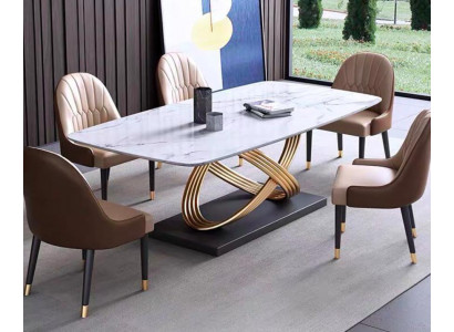 Luxusní stůl kovový stůl Mega design stoly nerezová ocel imitace mramoru stůl
