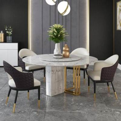 Kruhový luxusní stůl Designové stoly Kulatý kámen Nábytek Jídelní místnost Jídelní stoly Moderní Nový
