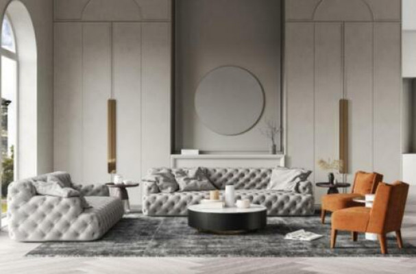 Kůžená sedací souprava 3+2 sedačka Chesterfield Design Couch Lounge Sofas