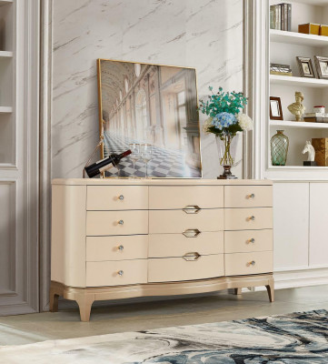 Designer Kommode Modern Sideboard Highboard Wohnzimmer Massivholz  Designer Komoda Moderní Sideboard Vysoký Skříň Obývací Pokoj Masivní Dřevo