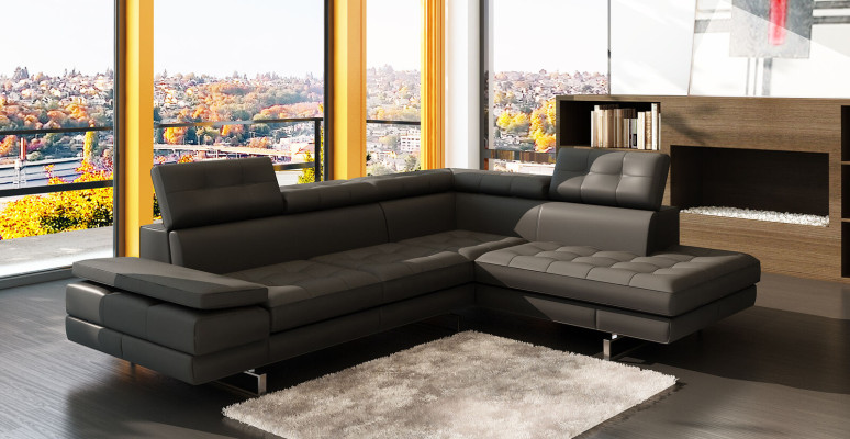 Design Ledersofa Sofa Couch Polster Ecke Sitz Garnitur Wohnlandschaft