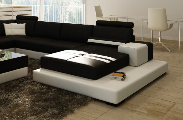 Moderní obývací souprava XXL Big Sofa Pohovka Polštář Koutové Pohovky Garnitura.