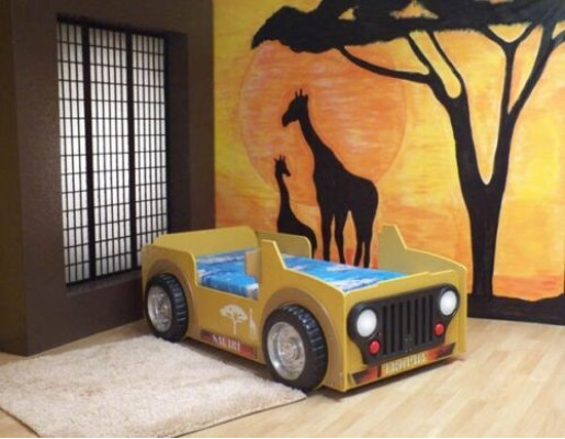 DĚTSKÁ POSTÝLKA Jeep Vozidlo Afrika Ložnice MLÁDEŽNICKÁ POSTEL AUTO POSTEL POSTELE SAFARI