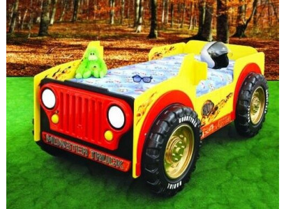 Dětská postýlka Dětská postýlka JEEP ABS Postele Auta Dětská postel Vozidlo Matrace Nové