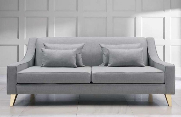Třímístná pohovka 3místné pohovky Luxusní sedadlo šedý látka obývací pokoj moderního designu.