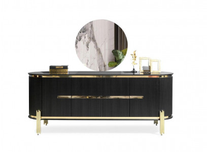 Sideboard Luxus Schrank Regal Holz Anrichte Schränke Wohnzimmer Modern Designer  Kredenz Luxus Skříň Regál Dřevo Jáma Skříně Obývací pokoj Moderní Designér