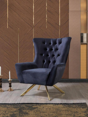 Sofá sada Modrá Luxusní pohovky Křesla 3+3+1 Chesterfield Design Samet