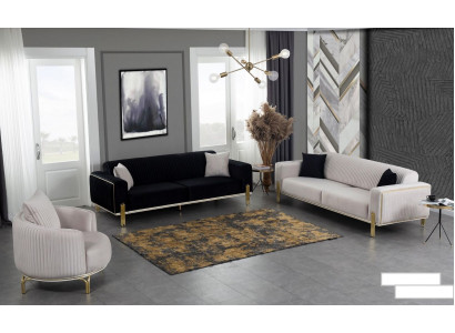 Luxusní souprava pohovky Couch Set sofa polštář Couch 3+3+1 čalouněné sedací soupravy samet