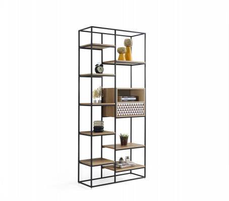 Knihovna Designová regál Dřevěný regál Stojací regál Police na složky Kancelářský regál Nový