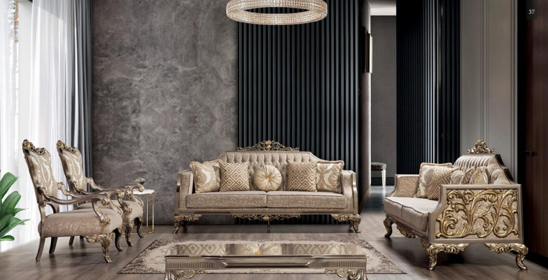 Sofa sestava 3+3+1+1 sedadla stol Klasického designéra Luxusní obývací pokoj Set