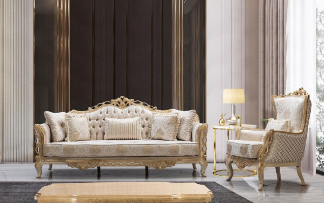 Sofa set 3+1, pohovka křeslo obývací pokoj luxusní nábytek textilie nový