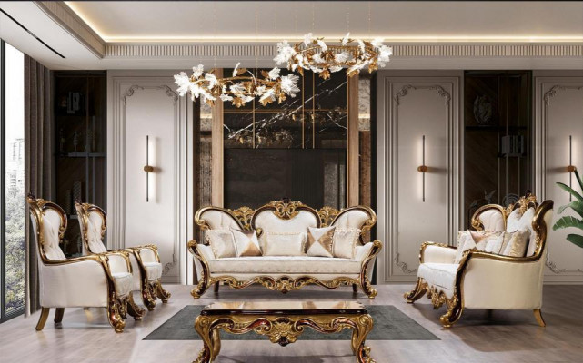 Couchtisch dřevěný stůl obývací pokoj Klasický design Luxusní dřevěný stůl 119x91cm