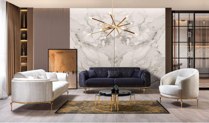 Sofa set 3311, sedadlo křesla polstrované nábytek textilie látkové luxusní nové